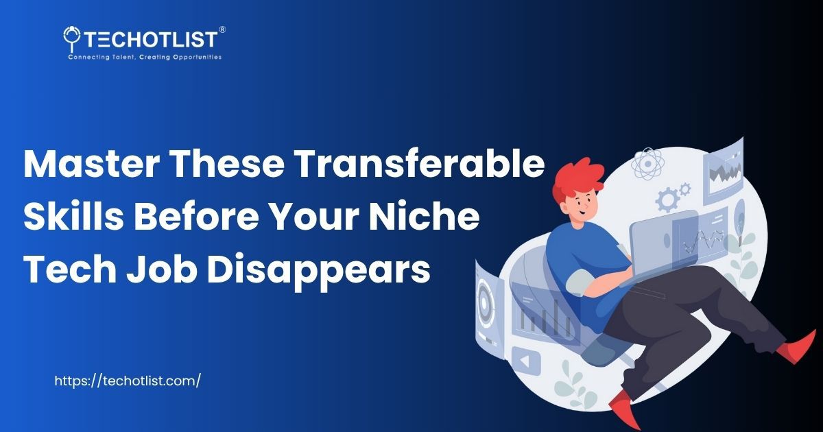 An image of a tech professional learning transferable skills to stay relevant in the changing tech job market.